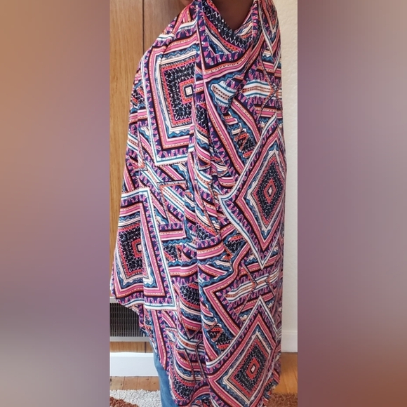 Boho Geometric Print High Low Kimono - Picture 5 of 5